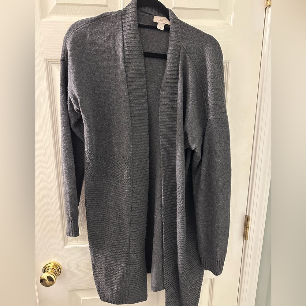 Loft grey long cardigan